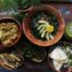 assorted foods on bowls